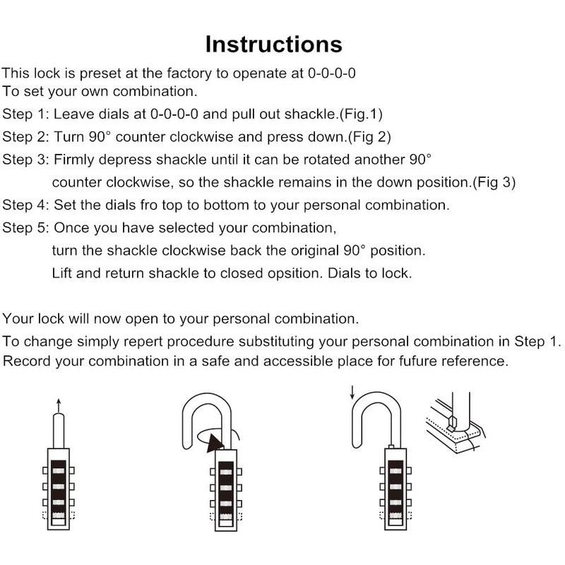 Combination-Lock 4 Digit Outdoors Waterproof Padlock Number Lock for School