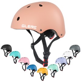 Glerc Kids Bike Scooter Helmet for 3 4 5 6 7 8 Years Old Boys Girls, Adjustable and Multi-Sport,Size S,Peach