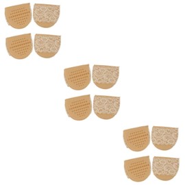 Healeved 6pairs Invisible Lace Forefoot Cushions of High Heel Pads for Sponge Half Insoles Khaki Color Pressure Relief for Metatarsal and Toes