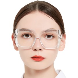 OCCI CHIARI Clear Reading Glasses 3.0 Womens Trendy Oversized Readers 1.0 1.5 2.0 2.5 3.0 3.5 1.25 1.75 2.25 2.75 4.0 (Transparent, 3.0)