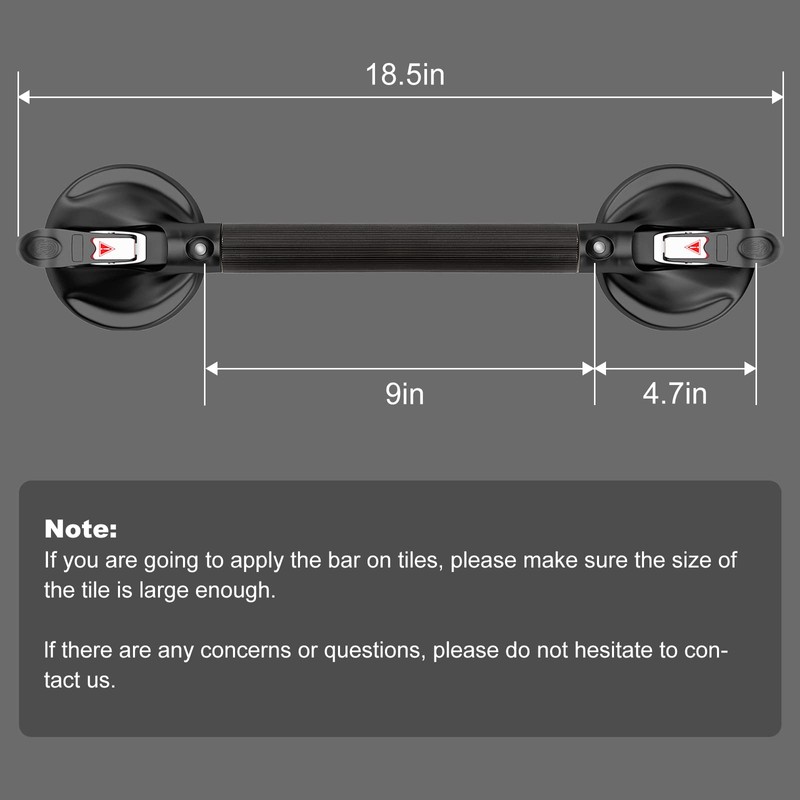 Daren Medical 19-Inch Shower Handle - Upgraded Grab Bar with