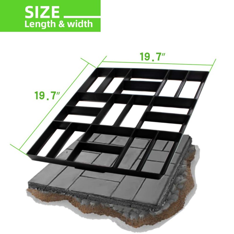 CJGQ Plus Size 19.7"x19.7"x1.7" Concrete Molds Walk Maker Reusable Path