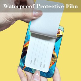 Neidius 2 Pack Luggage Tags for Suitcase,PU Leather Travel Cruise Luggage Tag with Privacy Cover,Name ID Label and Steel Ring,Travel Essentials for Women Men (Watercolor Sea Turtle)