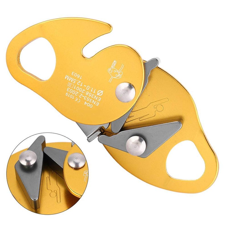 Climbing Descender Self-Braking Stop Climbing Rope Grab Stopper Peak Gear
