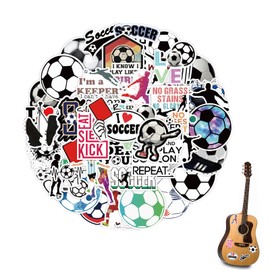 50PCS Football Stickers Stationery Stickers DIY Decoration Supplies Waterproof Football Game Decals for Laptop Luggage Helmet Car Motorcycle Football Team Fans Party Decals Christmas Decoration