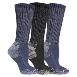 Dr. Scholl's Womens Advanced Relief Blisterguard - 2 & 3 Pair Packs Non-binding Cushioned Moisture Management Socks, Denim/Black, 8-12 US