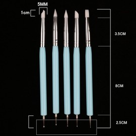 luoshaPUCY Nail Brush [5 Pieces] Nail Art Nail Brush Set Acrylic Gel Brush Nails Double End Dotting Painting for DIY Nail Art Design