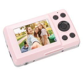 2.4 Inch Digital Camera, 16MP Compact Small Travel Camera, 16x Digital Zoom Digital Point and Shoot Camera, for Kids, Girls, Teens (Pink)