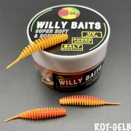 Psarás Trout Aroma Softbaits Set Box - 38 mm - Trout Fishing Baits - Willy Baits (Red/Yellow)