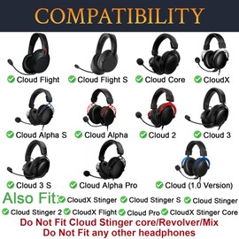 SOULWIT Cooling Gel Replacement Ear Pads for HyperX Cloud 2/3/3S/1/Alpha/Flight/Stinger/Stinger2/Core/Pro, CloudX Stinger/Flight Series Headphones