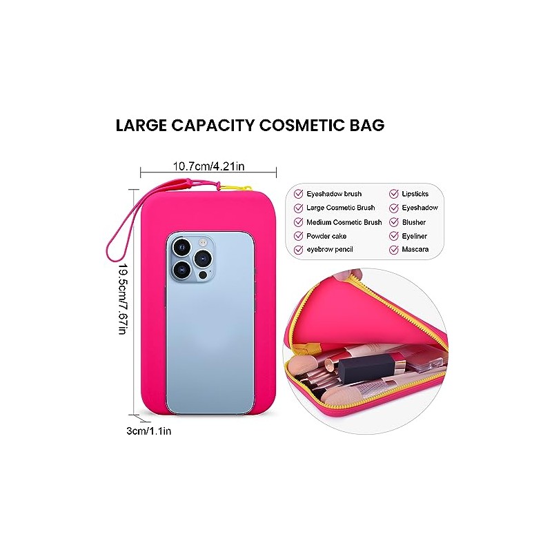 Organizador de brochas de maquillaje de viaje hecho de silicona