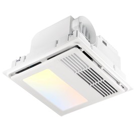 GROWNEER 4 in 1 Bathroom Exhaust Fan with Heater, 110 CFM 1.5 Sones, 35W Bathroom Exhaust Fan with 3-Color Adjustable LED Lights 2700K/3500K/5000K, White (Wireless Wall Switch)