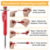 Hiboom 4 Pack Carpenter Pencil with 24 Refills (Red, Black,