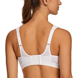 AGONVIN Sports Bras for Women High Impact Plus Size Support Wirefree Running Control White 36E