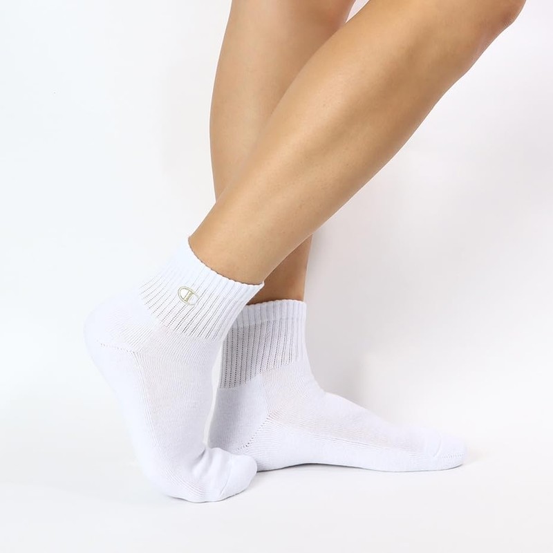 Champion C1-1706 Men's C1-1706 Quarter Length Socks, Gold Embroidery, Half