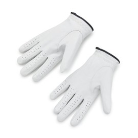 PGA TOUR Men's Two Pack Leather Glove Cadet-Left, Bright White, Medium