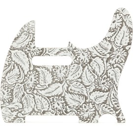 Waylon Jennings Leather Telecaster Pickguard, White