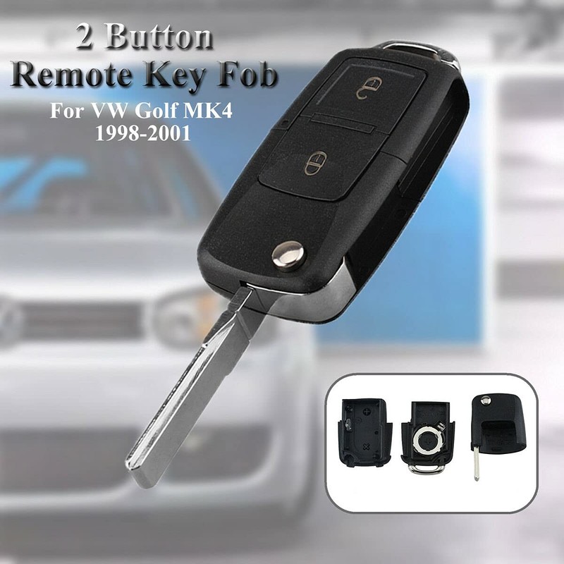 Riloer 2 Button Flip Remote Control For Volkswagen Golf MK4