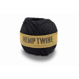 Bean Products Hemp Twine - High Tensile Strength and Durable - Made with 100% Hemp - Perfect for Jewelry, Arts & Crafts, Decoration, Cooking, and More -1MM, 100G/430 Ft. - 20 lb. Test Strength - Black