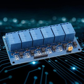6 Channel Relay Module, Solid State Relay with Low Level Trigger and Optocoupler, 5V/12V/24V (optional)(24V)