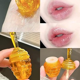 2 unidades de aceite y máscara de labios pequeños de melocotón y miel: mascarillas hidratantes para dormir de labios de día y noche, exfoliantes y exfoliantes