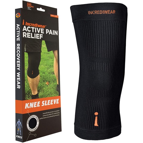 Incrediwear Knee Sleeve – Knee Braces for Knee Pain, Joint Pain Relief, Swelling, Inflammation Relief, and Circulation, Knee Support for Women and Men, Fits 16”-18” Above Kneecap (Black, X-Large)