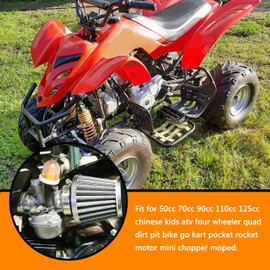 HOLATO PZ19 Carburetor Carb Air Filter Fuel Line Kit for 50cc 70cc 90cc 110cc 125cc Tao Tao GK110 Baja SSR Apollo Coolster Chinese Kids Four Wheeler ATV Go Kart CRF50 XL70 Dirt Pit Bike Motor (BLACK)