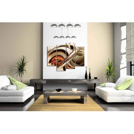 First Wall Art - Abstract Orange Brown White Lines Wall Art Painting The Picture Print On Canvas Abstract Pictures for Home Decor Decoration Gift