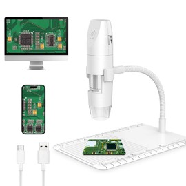 USB Digital Microscope Camera - Wireless WiFi 2MP Microscope 50X-1000X Magnification Endoscope - 1080P Handheld Pocket Microscopes with 8 LED 360° Rotation for iOS Android PC
