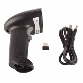 Wireless Barcode Scanner 2.4GHz OLED Display Voice Prompt 20000 Data Capacity USB Barcode Scanner for Shop Store Market
