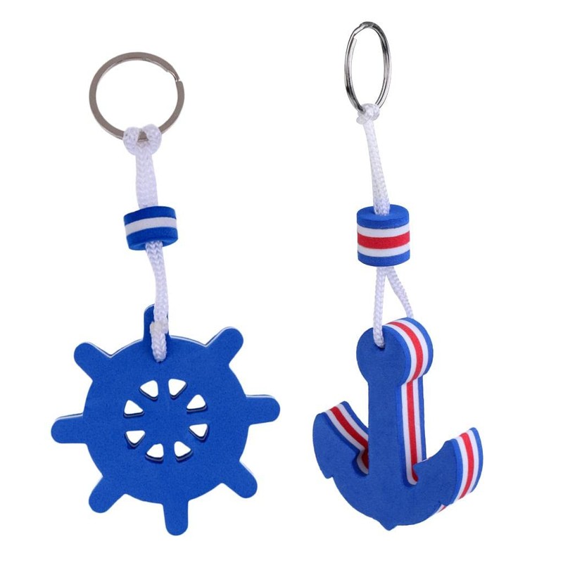 Sharplace 2 Pieces Yacht Boating Floating Keychain Key Holder- Anchor