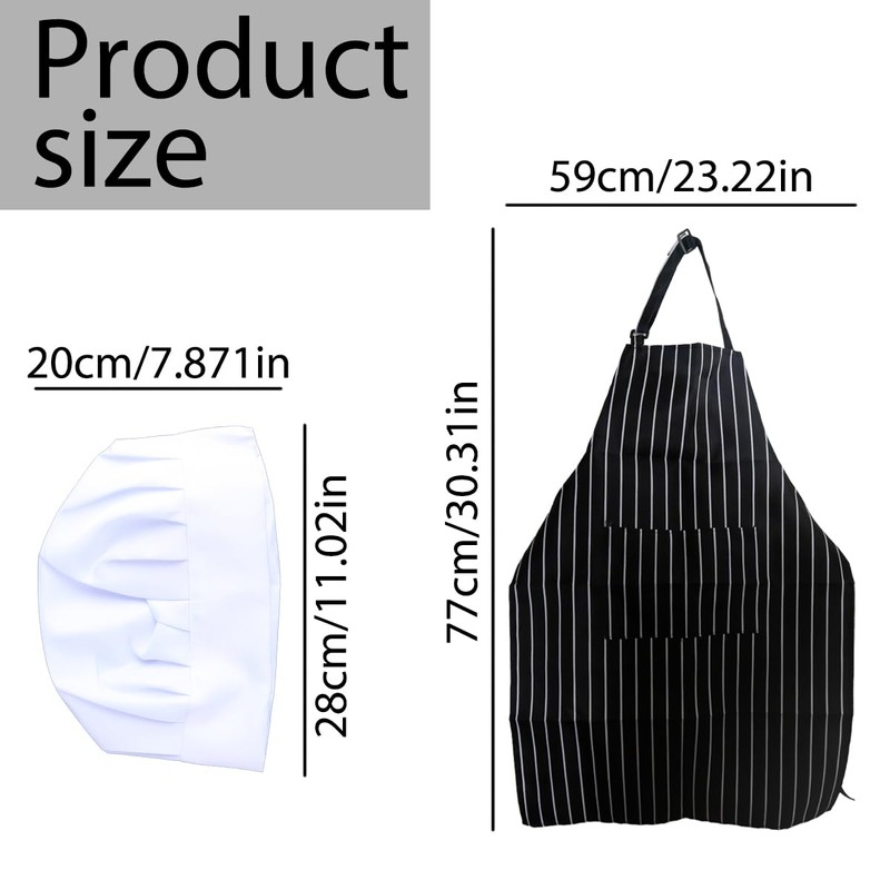 Thyonta Chef's Hat Apron - Elasticity Chef's Hat Cooking Apron