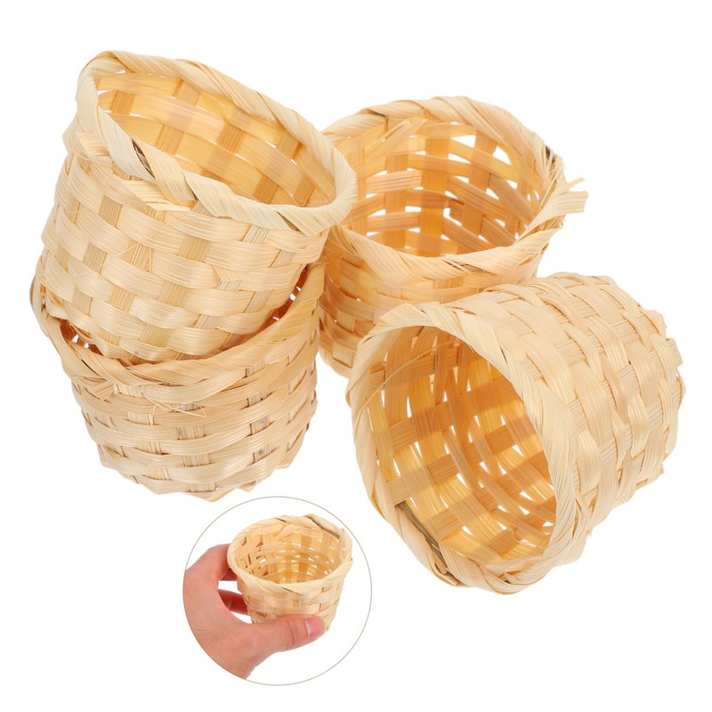 STOBAZA 3sets Tiny Basket Organizer Woven Storage Basket Small Baskets