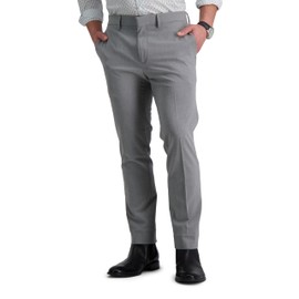 Kenneth Cole REACTION Men's Skinny Fit Flat Front 4 Way Stretch Pant, Grey, 32W x 29L