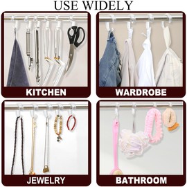 Resze Resze C Shape Clear Shower Curtain Hooks for Shower Curtain, 12PCS Plastic Smooth Sliding Anti-Drop Shower Curtain Rings, Rust Resistant Decorative Shower Curtain Hooks for Bathroom,Kitchen,Bedroom