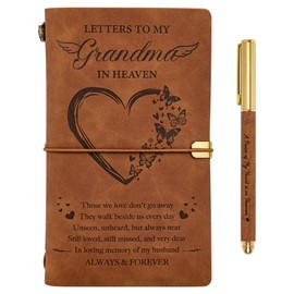 Zhitongda Letters To My Grandma In Heaven Leather Journal,Sympathy Gifts For Loss Of Grandmother,In Loving Memory Grandma,Unique Bereavement Sorry For Your Loss Sympathy Gifts For Loss Of Loved One