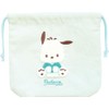 Tees Factory Sanrio Pochacco Characters Sagara Embroidered Drawstring Pouch H6.9