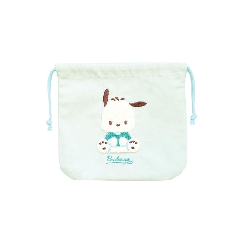 Tees Factory Sanrio Pochacco Characters Sagara Embroidered Drawstring Pouch H6.9