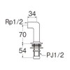 SANEI PT260-13 [Faucet Mounting Legs] L