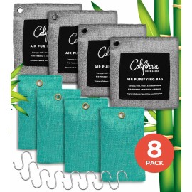 California Home Goods THE COMPLETE 8 PACK  BAMBOO CHARCOAL AIR PURIFYING BAGS AIR/CAR DEODORIZER