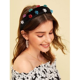 HZEYN - Diadema acolchada para regalo de Navidad, lazo de terciopelo (lazo mixto plateado)