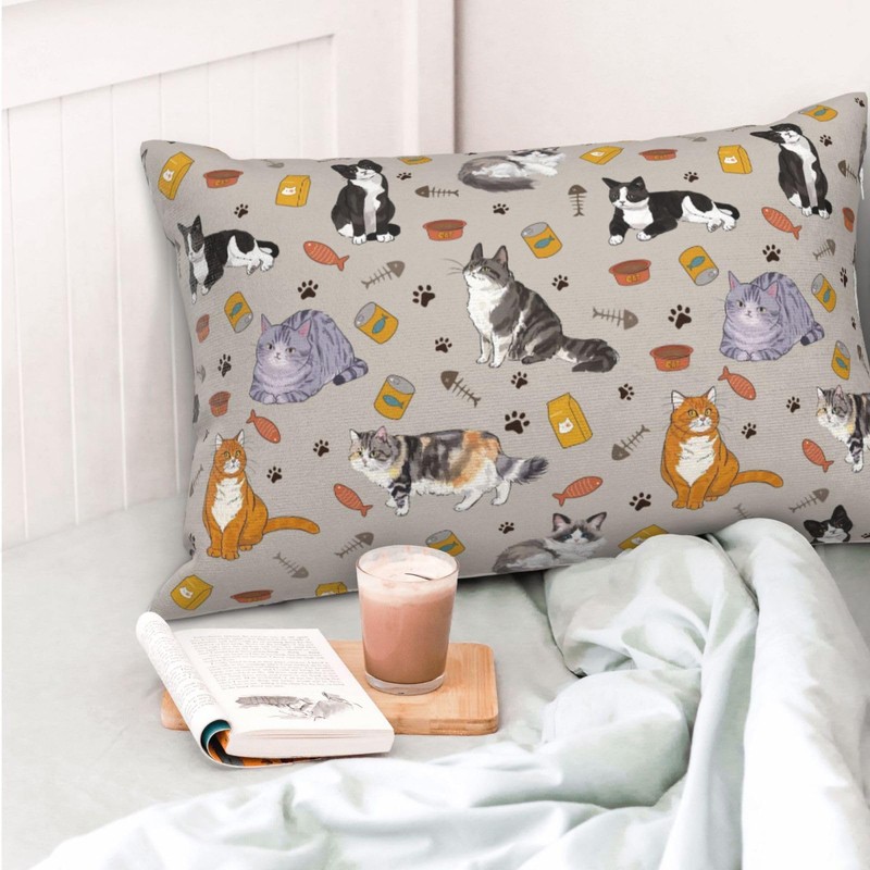 Majoug 20x30 Inch Cute cat Standard Pillow Cases, Ultra Soft