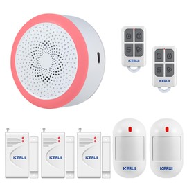 KERUI WiFi Alarm Home Security System, Wireless Alarm System with Loud 120dB Motion Sensor Siren, Window Door Alarms Sensor, Remote Control for Shed Garage