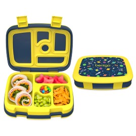 Bentgo Kids Prints Leak-Proof, 5-Compartment Bento-Style Kids Lunch Box - Ideal Portion Sizes for Ages 3 to 7 - BPA-Free, Dishwasher Safe, Food-Safe Materials - 2021 Collection (Space)