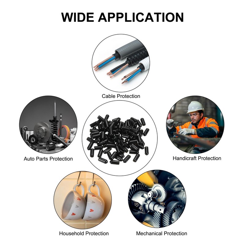 PATIKIL 150pcs 5mm Vinyl Rubber End Caps for Metal Tubing
