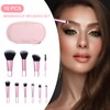 10 PCS Mini Travel Makeup Brush Set with Pouch, Pink