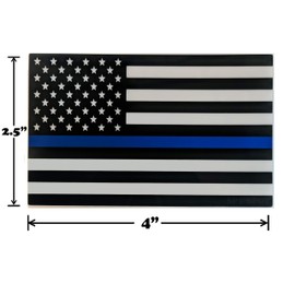 Thin Blue Line Black White and Blue Flag | Set of 4 | 4"x 2.5" | Decal Car Stickers American Flag Support Police and Law Enforcement UV Resistant Weatherproof Spy Spot
