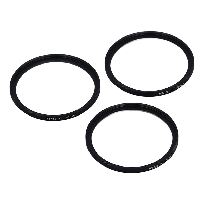 3PCS 55mm Star Filter 4 Points 6 Points 8 Points