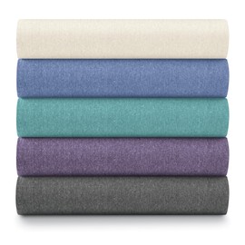 Ella Jayne Jersey Knit Sheets Set (4pc), Poly-Cotton Tshirt Soft Sheets, King Size, Deep Pockets, Queen Sheet Set, Ivory