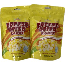 Apexy Freeze Dried Candy - Freeze Dried Rainbow Candy Assorted Flavor - Dehydrated, Crunchy, Colorful Treats & Snacks for Kids & Adults - Packed in a Resealable Pouch (Crunchy Lemon 6oz (170g))